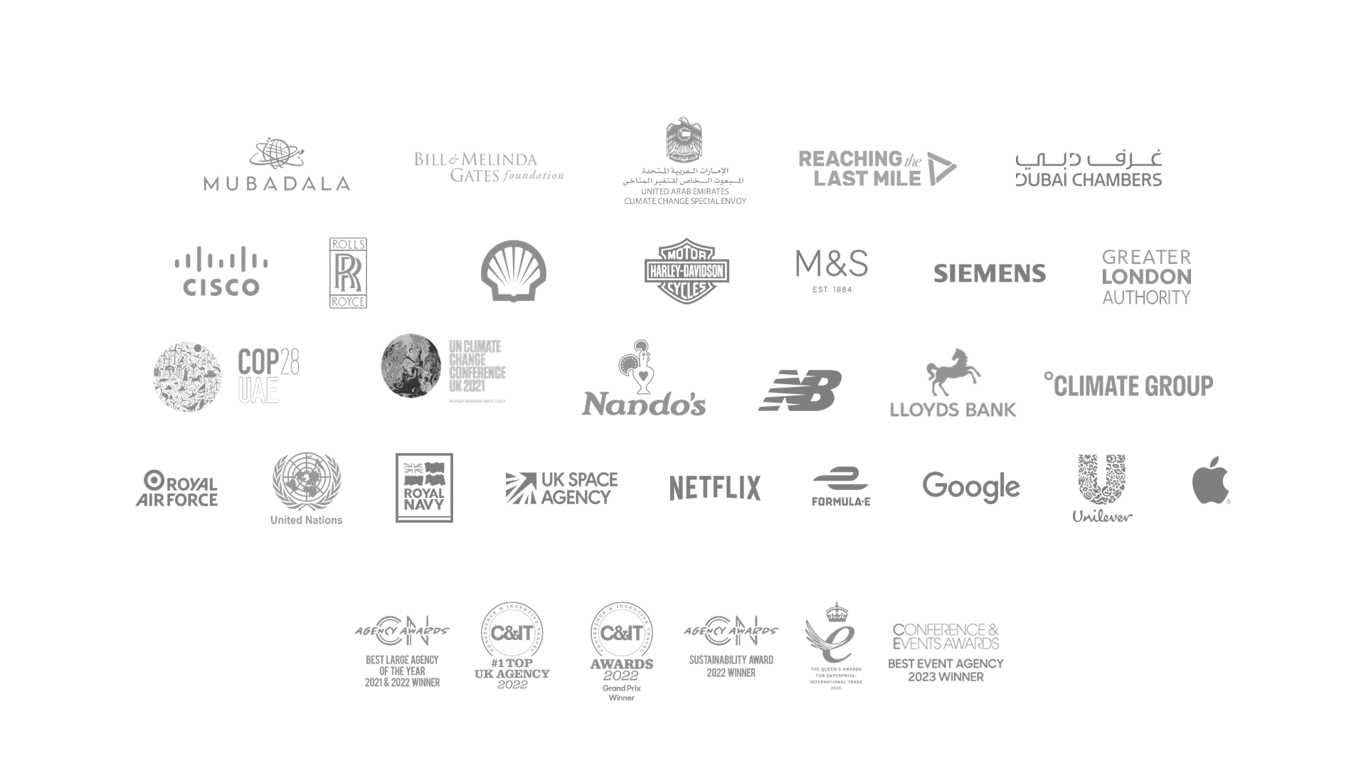 Client and award logos